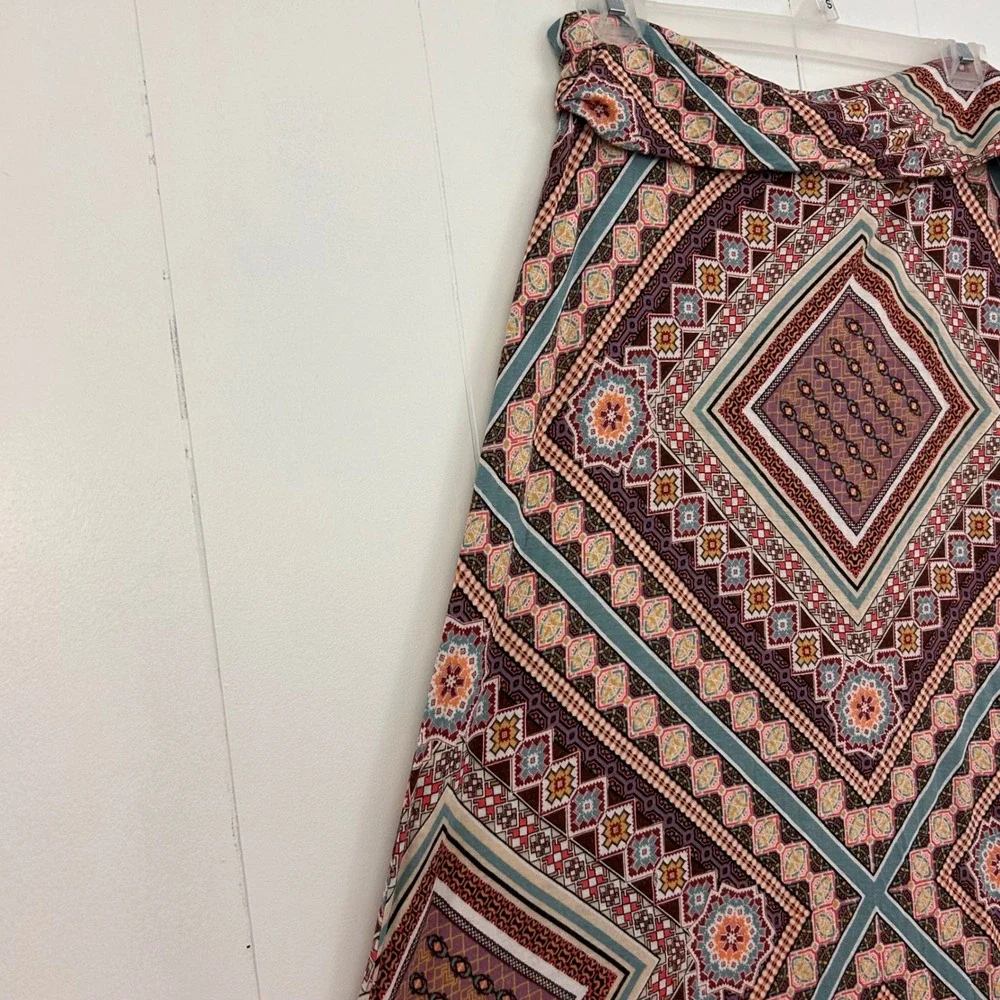 American Rag Cie Womens Geometric Diamond Print Maxi Skirt Boho Multicolor Large - Picture 4 of 8
